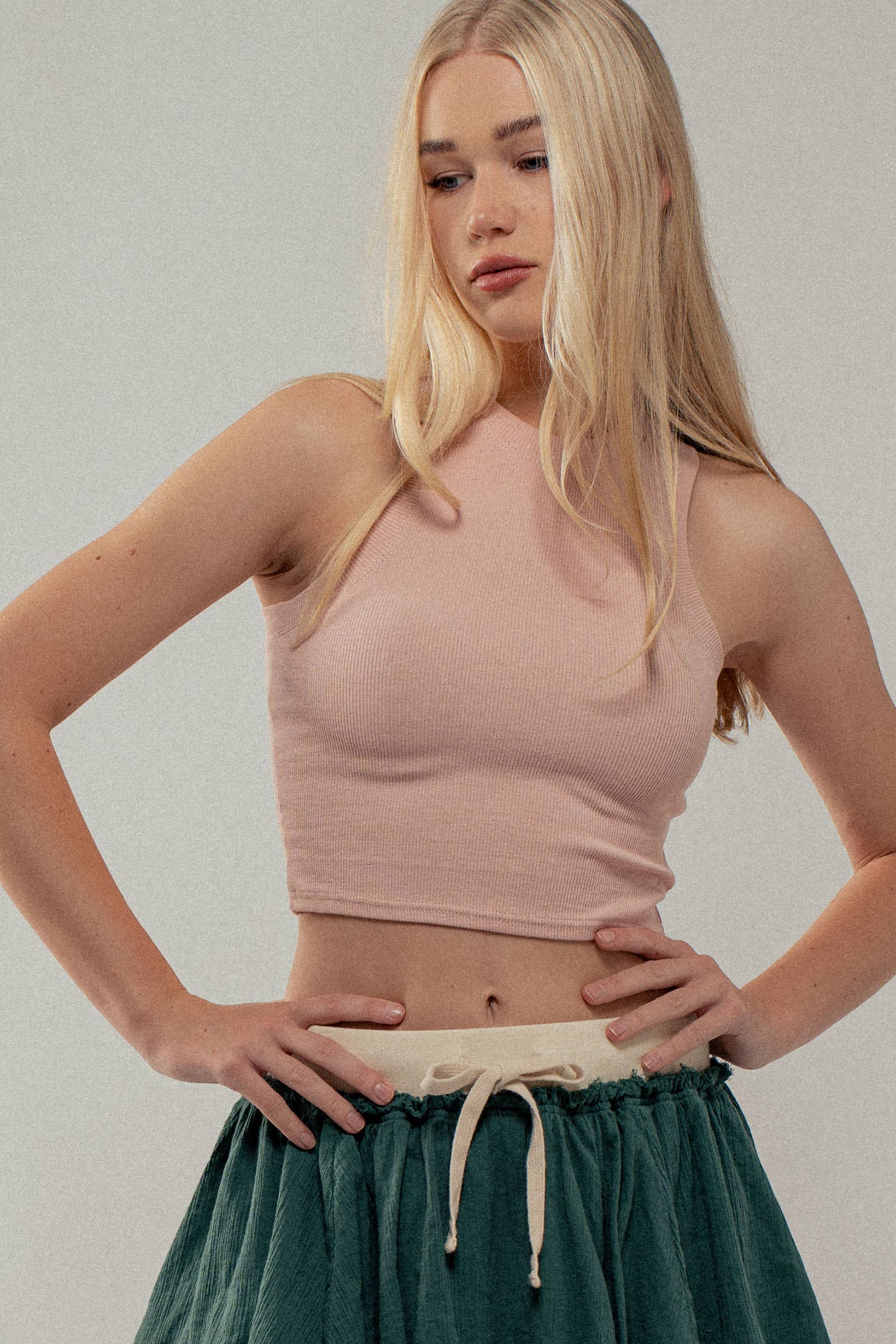 Urban Daizy Rib Knit Halterneck Sleeveless Tank Top Black Tank Top - Women's (UDZ-TP-00517) – alternate view 18