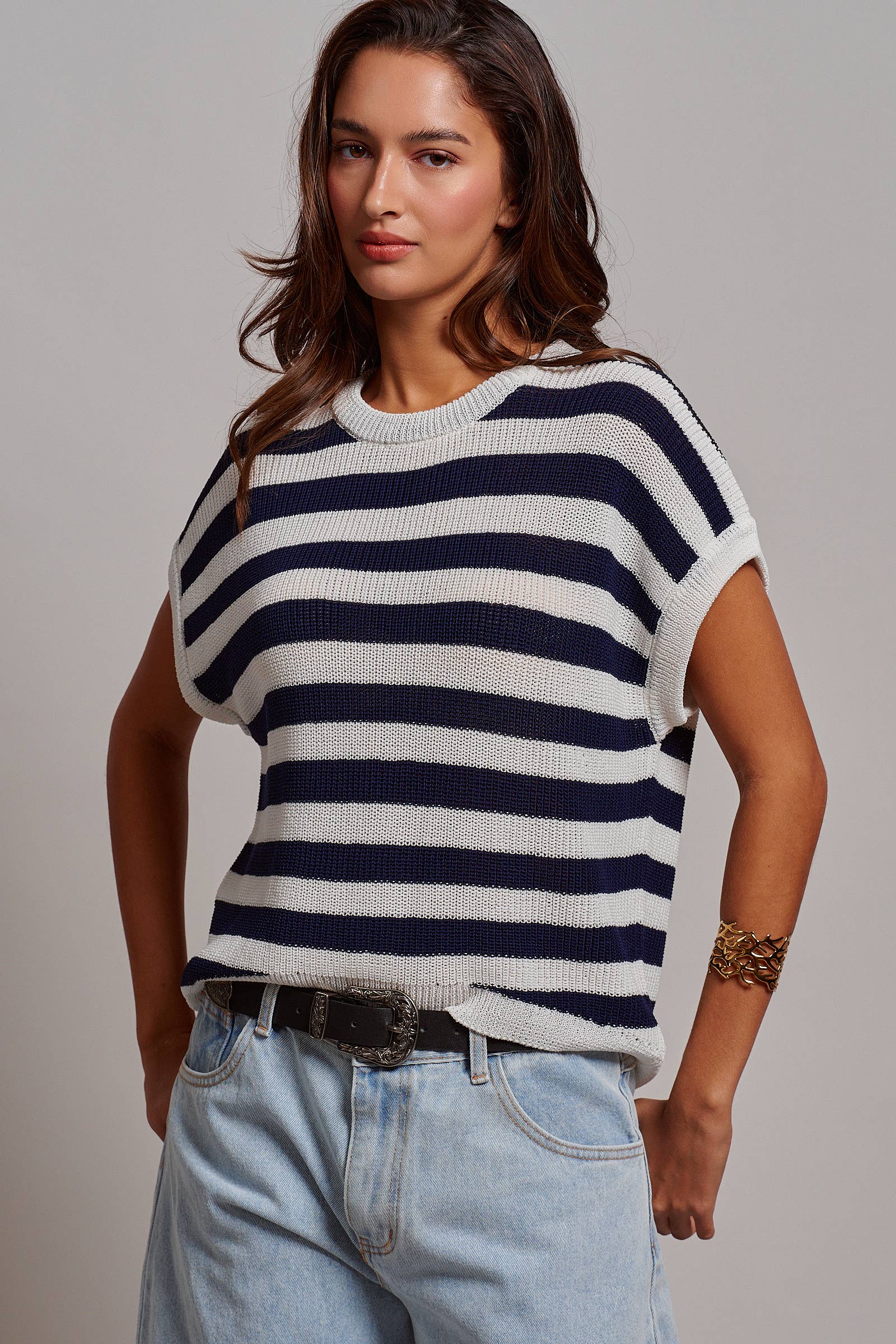Boxy Fit Viscose Knit Top