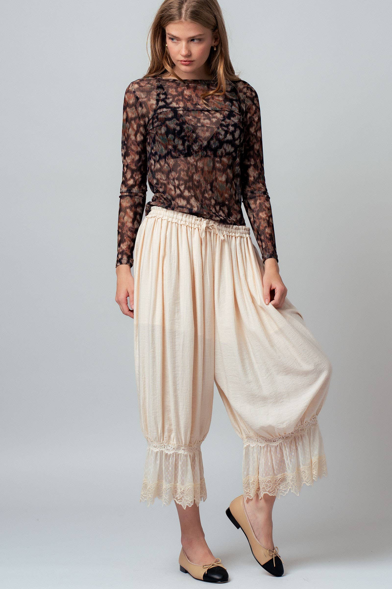 Urban Daizy Sheer Mesh Animal Print Long Sleeve Top Muliti Blouse - Women's (UDZ-TP-01044) – alternate view 7