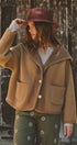Hooded Button-Front Wool Blend Short Jacket in CAMEL - Women's Jackets & Blazers | Urban Daizy