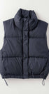 Urban Daizy Essential Puffer Down Vest with Adjustable Hem Black Outerwear Vest - Women's (UDZ-OT-00272)