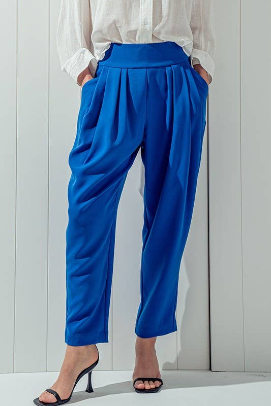 Urban Daizy Elegant High Waist Pleated Wide Leg Spring Pants Green Pants - Women's (UDZ-PT-00043) – alternate view 2