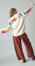 Urban Daizy Rainbow Graphic Lettering Oversized Knit Sweater Cream Knit Sweater - Women's (UDZ-TP-00814) – alternate view 9