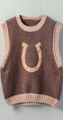 Urban Daizy Western Horseshoe Crochet Knit Ribbed Trim Sweater Vest Mocha Sweater Vest - Women's (UDZ-KN-00574) –…