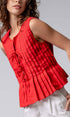 Urban Daizy Pleated Bow Front White Top Ivory Blouse - Women's (UDZ-DR-00389) – alternate view 26