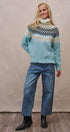 Icelandic Yoke Turtleneck Sweater in PASTEL BLUE - Women's Sweaters | Urban Daizy