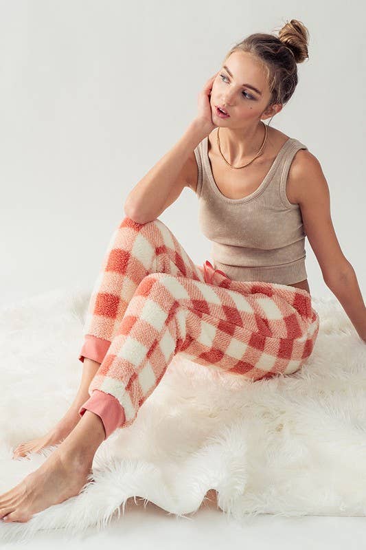 Urban Daizy Cozy Checkered Jogger Style Pajama Pants Ash-Blue Sleepwear Bottom - Women's (UDZ-PT-00127) – alternate view 18