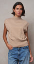 Uptown Mockneck Blouson Top in MOCHA - Women's Sweaters | Urban Daizy