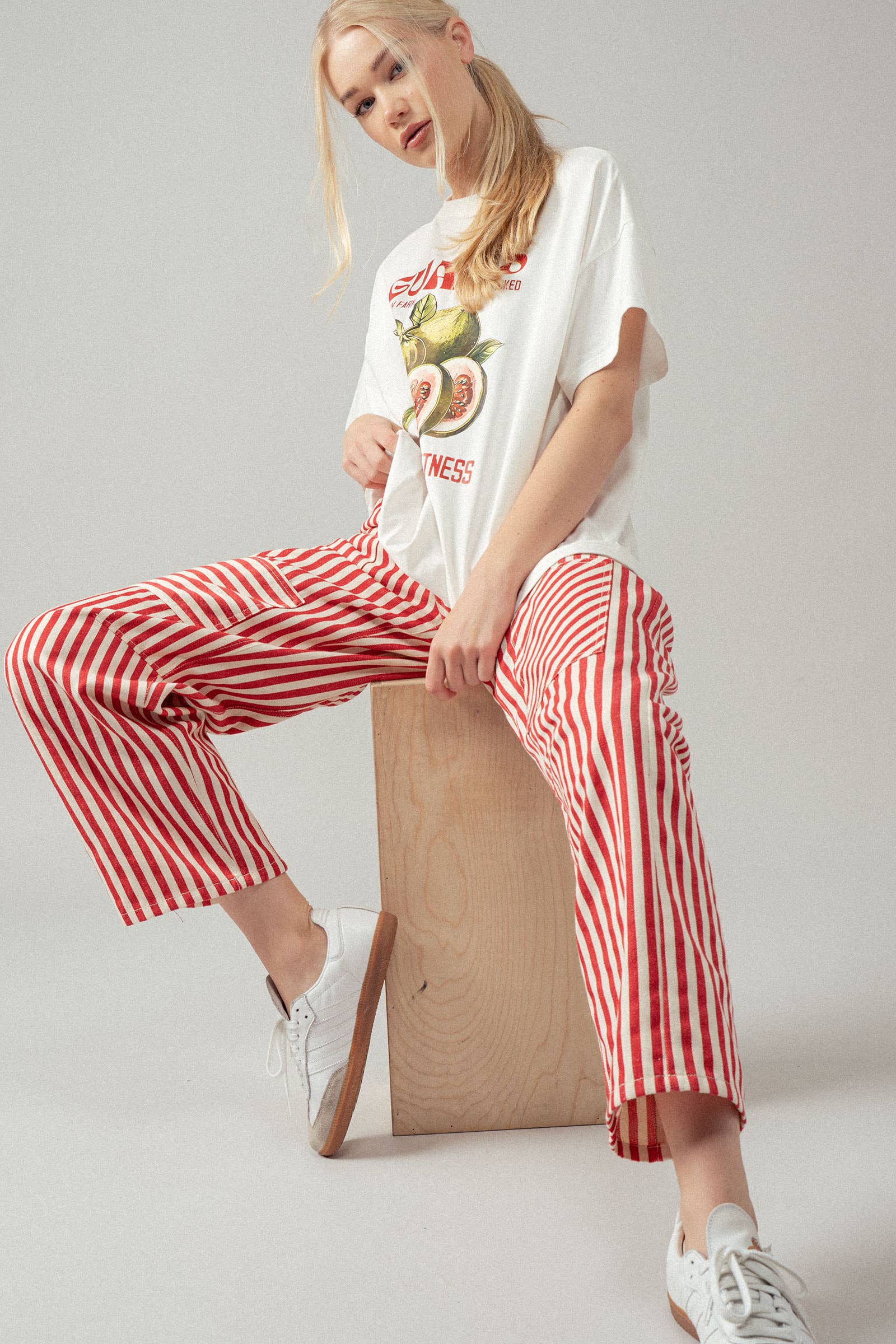 Urban Daizy Railroad Striped Patch Pocket Spring Utility Pants Blue Pants - Women's (UDZ-PT-00335) – alternate view 7