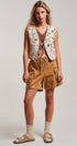Urban Daizy Floral Tapestry Tie-Front Boho Vest Beige-Multi Outerwear Vest - Women's (UDOW0299-Beige-Multi) – alternate view 7