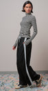 Side Stripe Drawstring Wide-Leg Pants in BLACK - Women's Casual Pants | Urban Daizy