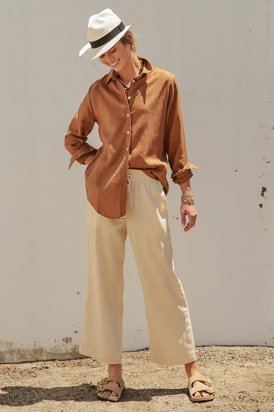 Linen Long Sleeve Button-Down Shirt