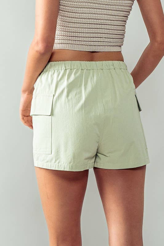 Urban Daizy Classic Matte Cargo Shorts Cream Shorts - Women's (UDZ-PT-00256) – alternate view 4