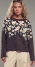 Urban Daizy Daisy Embossed 3D Floral Knit Sweater Brown Knit Sweater - Women's (UDZ-KN-00653) – alternate view 3