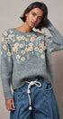 Embossed Floral Knit Sweater in GREY - Women's Sweaters | Urban Daizy