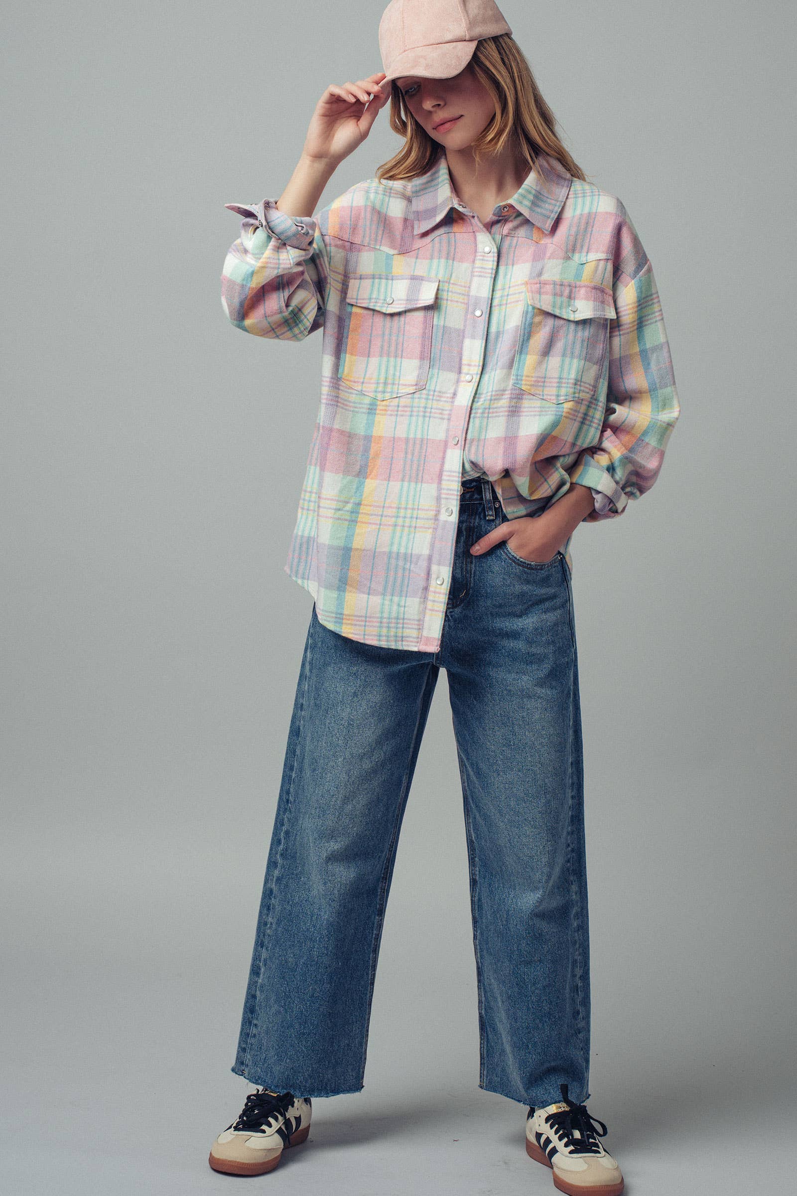 Plaid Snap-Front Western Shirt