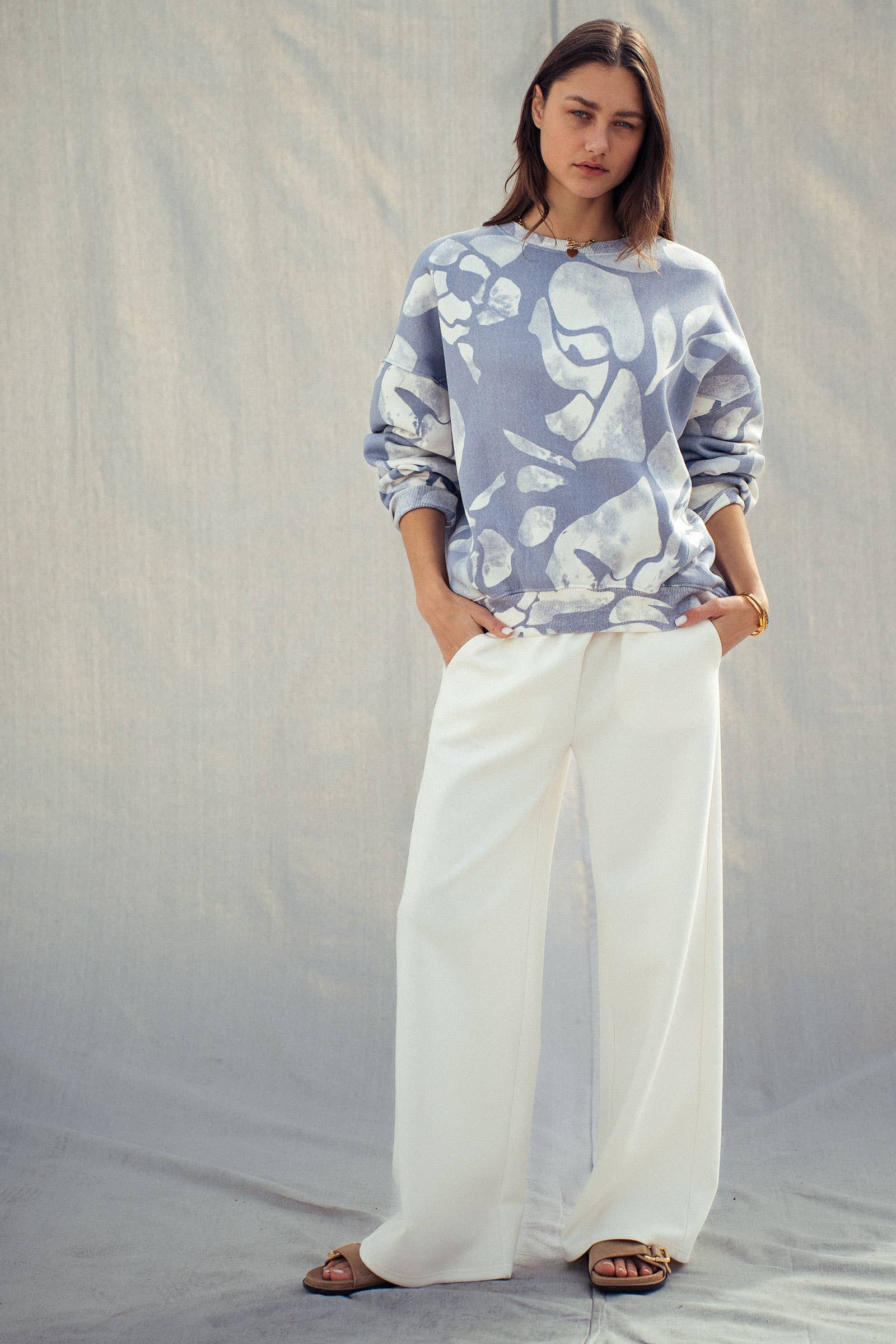 Abstract Cloud Dye Oversized Sweatshirt