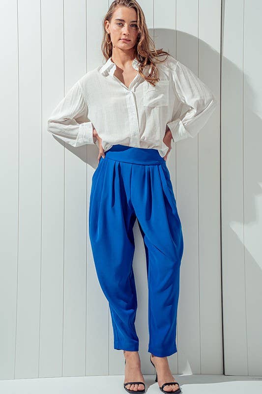 Urban Daizy Elegant High Waist Pleated Wide Leg Spring Pants Green Pants - Women's (UDZ-PT-00043) – alternate view 13
