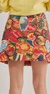 Travel Patch Print Mini Skirt in Italian Summer Vacation in MULTI - Women's Mini Skirts | Urban Daizy