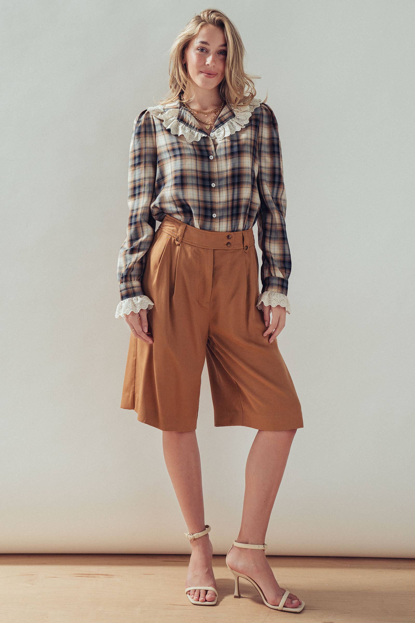 Pleated Wide Leg Lyocell Culottes