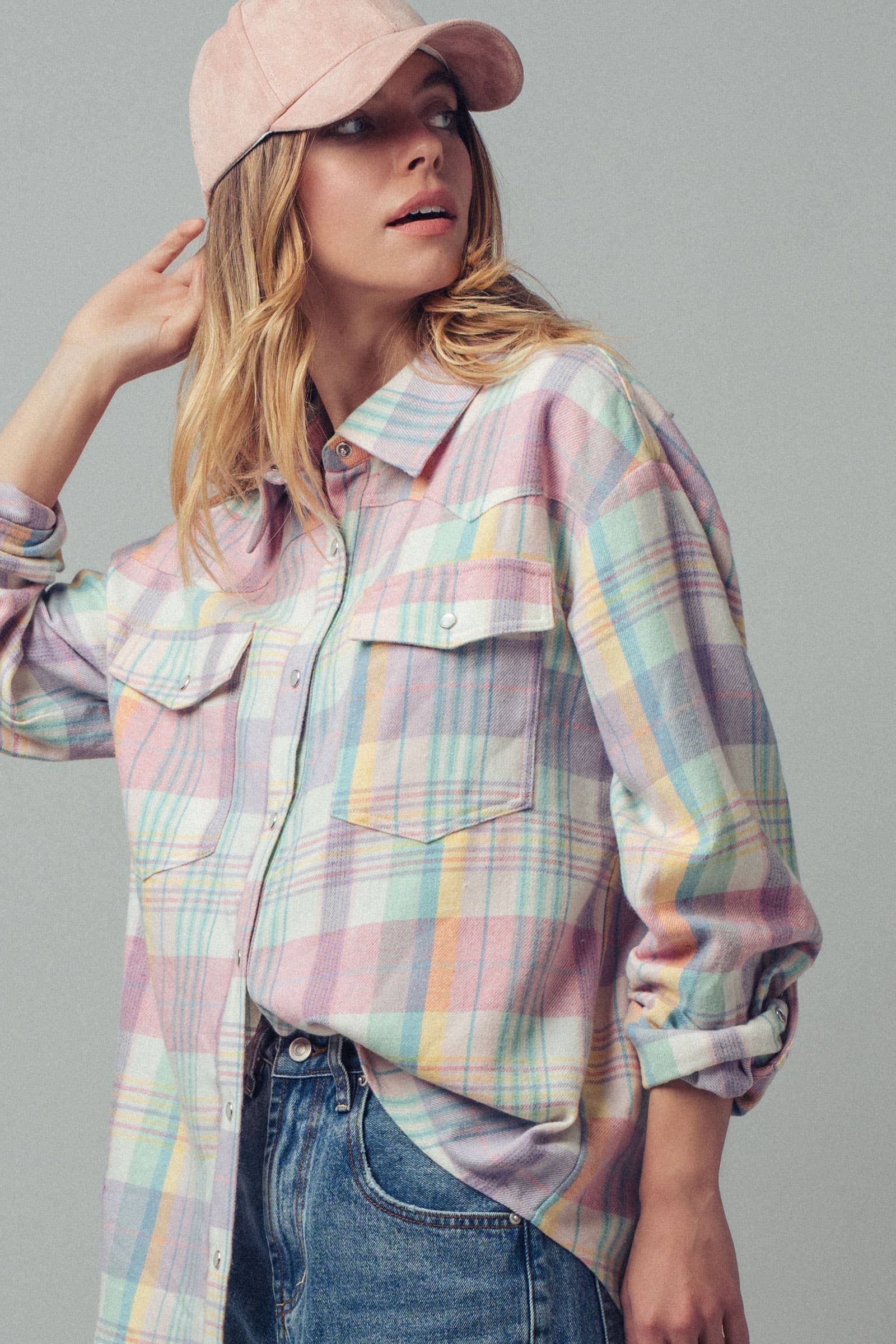 Plaid Snap-Front Western Shirt