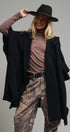Oversized Wide Collar Open Front Poncho Cardigan in BLACK - Women's Cardigans & Shrugs | Urban Daizy