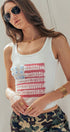 Urban Daizy Gingham & Lace American Flag Patch Ribbed Tank White Tank Top - Women's (UDTP1415) – alternate view 8