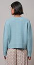 Elegant Wool Blend Cardigan with Lace Trim Detail in PASTEL BLUE - Women's Cardigans & Shrugs | Urban Daizy