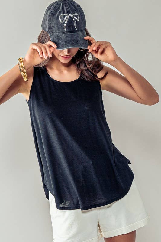 Urban Daizy Essential Scoop Neck Modal Babydoll Tank Top Baby-Blue Tank Top - Women's (UDZ-TP-00024) – alternate view 10