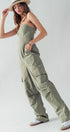 Urban Daizy Strapless Wide Leg Cargo Pocket Artisanal Jumpsuit Moss Jumpsuit - Women's (UDZ-JR-00002) – alternate view 12