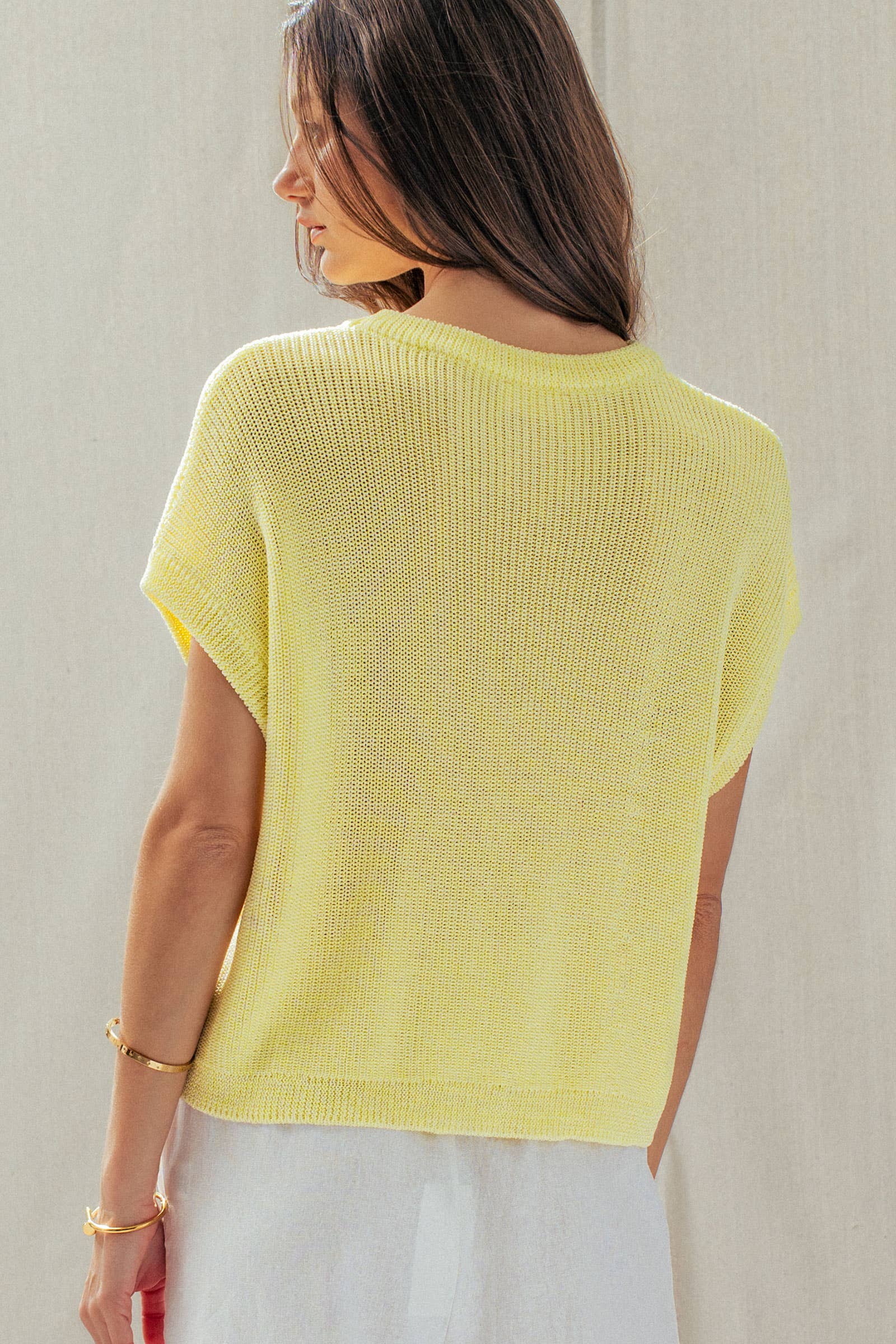 Boxy Fit Viscose Knit Top