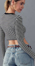 Urban Daizy Essential Fitted Long Sleeve Crew Crop Top Ivory Knit Top - Women's (UDZ-TP-00031) – alternate view 18