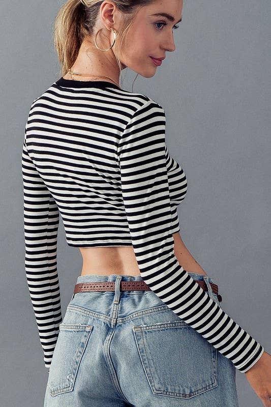 Urban Daizy Essential Fitted Long Sleeve Crew Crop Top Ivory Knit Top - Women's (UDZ-TP-00031) – alternate view 18