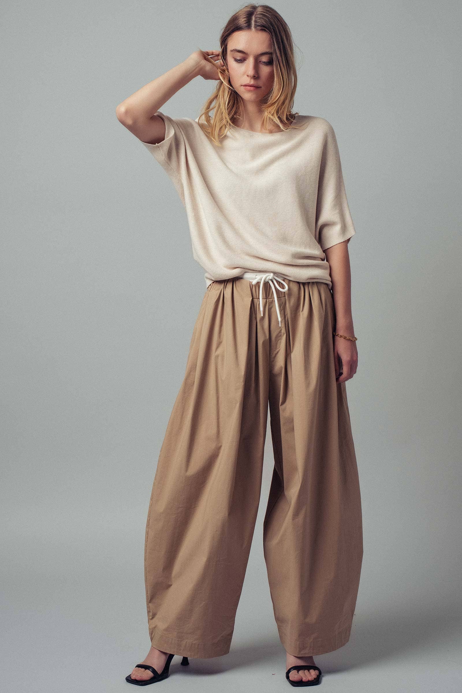 Relaxed Dolman Sleeve Knit Sweater Top