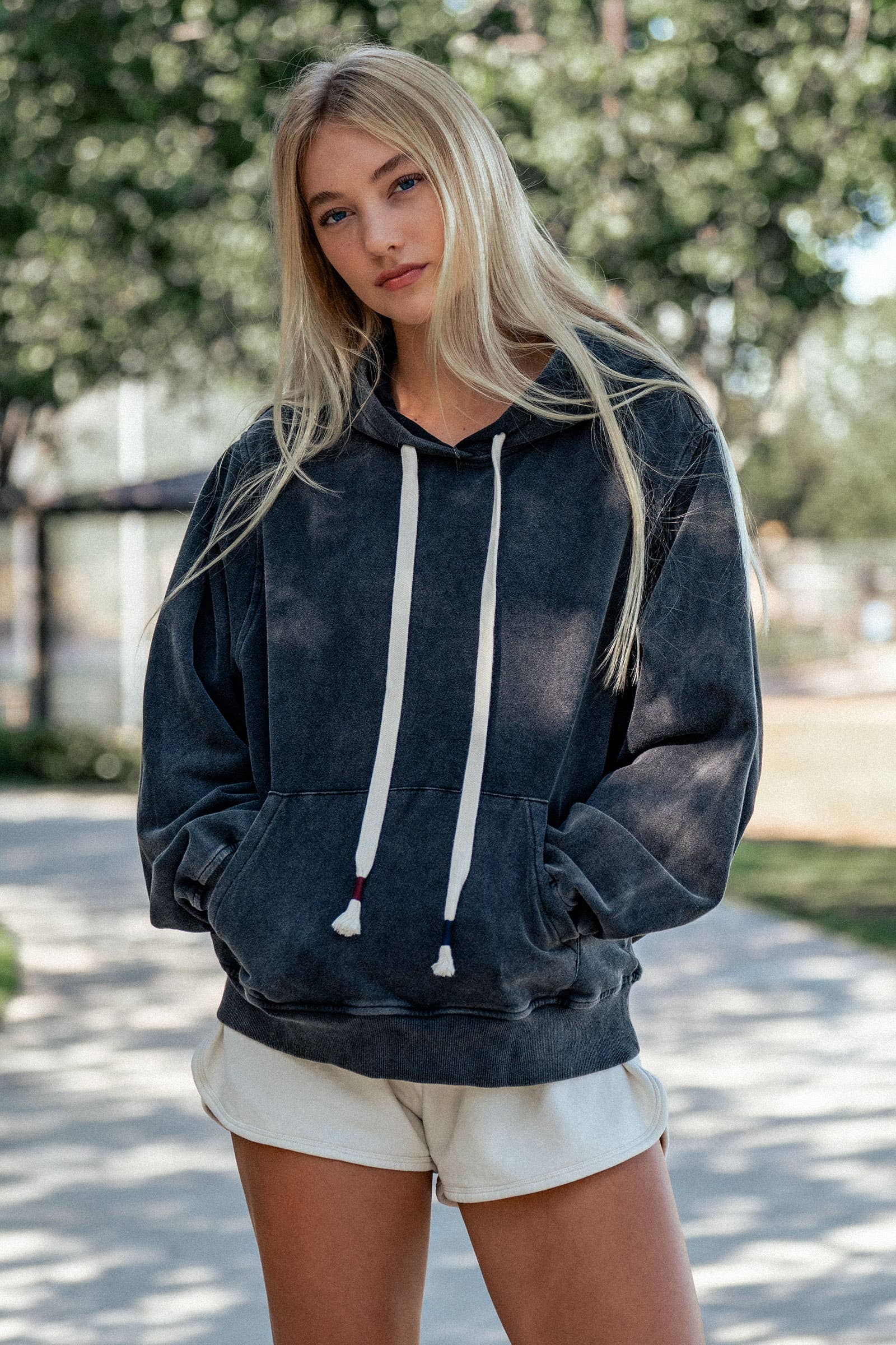 Vintage Wash Oversized Brushed Hoodie