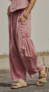 Washed Utility Wide-Leg Pants in PINK - Women's Casual Pants | Urban Daizy