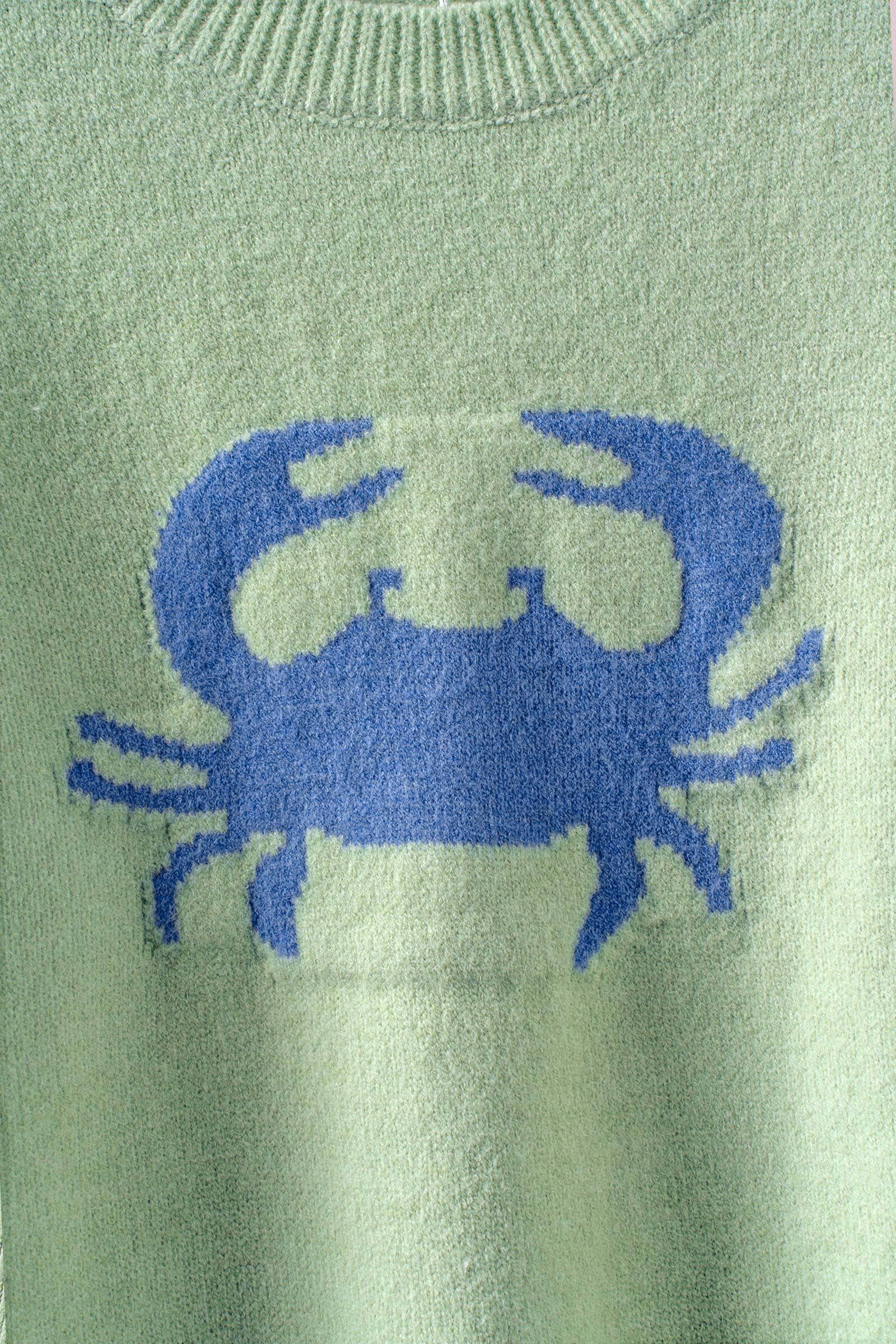 Crab Graphic Relaxed Knit Sweater
