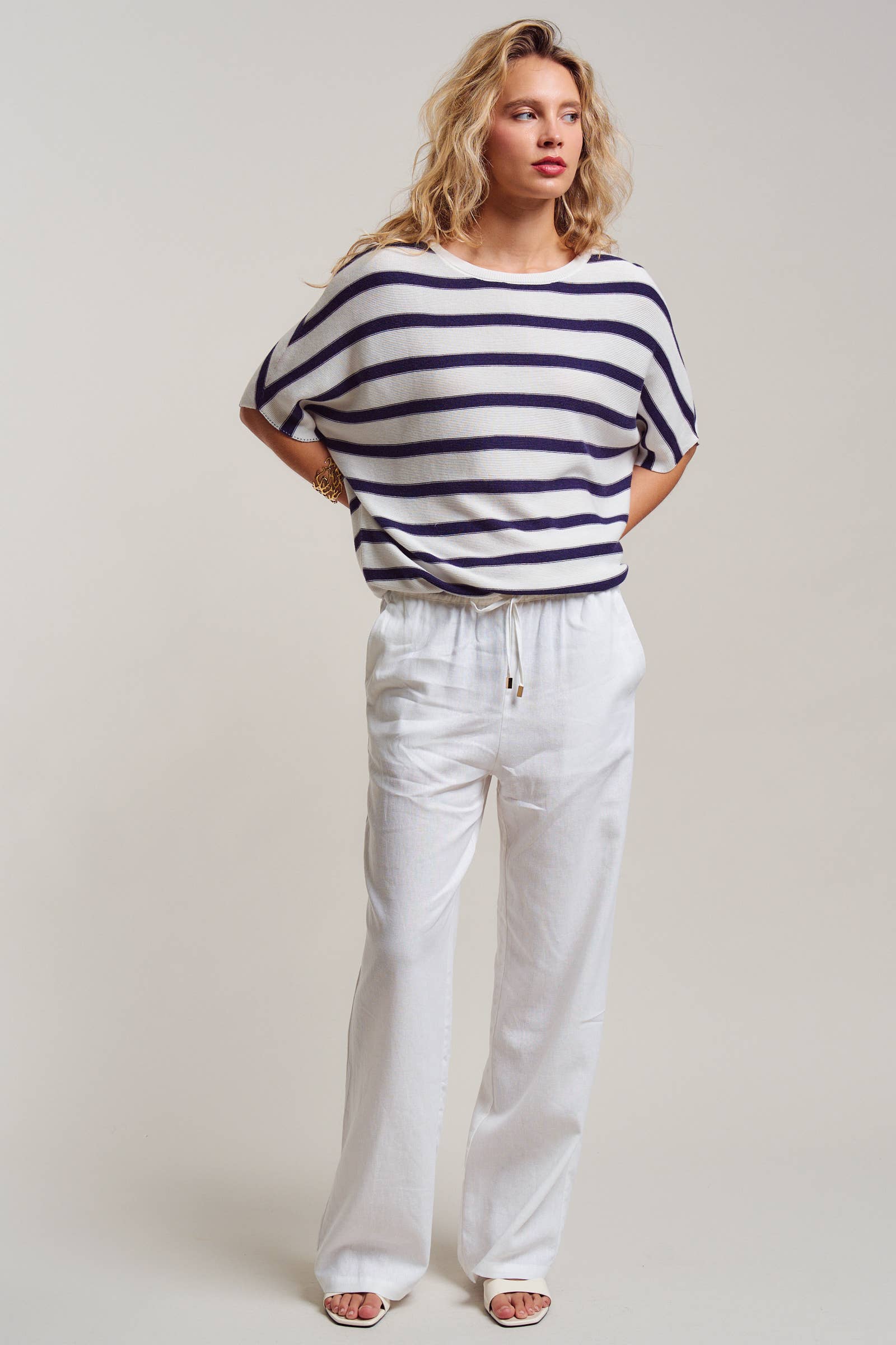 Relaxed Dolman Sleeve Knit Sweater Top