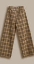Checker Plaid Wide Leg Pants Y2K Vintage Western for Women in BROWN - Women's Casual Pants | Urban Daizy