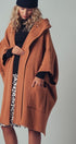Oversized Wide Collar Open Front Poncho Cardigan in BLACK - Women's Cardigans & Shrugs | Urban Daizy