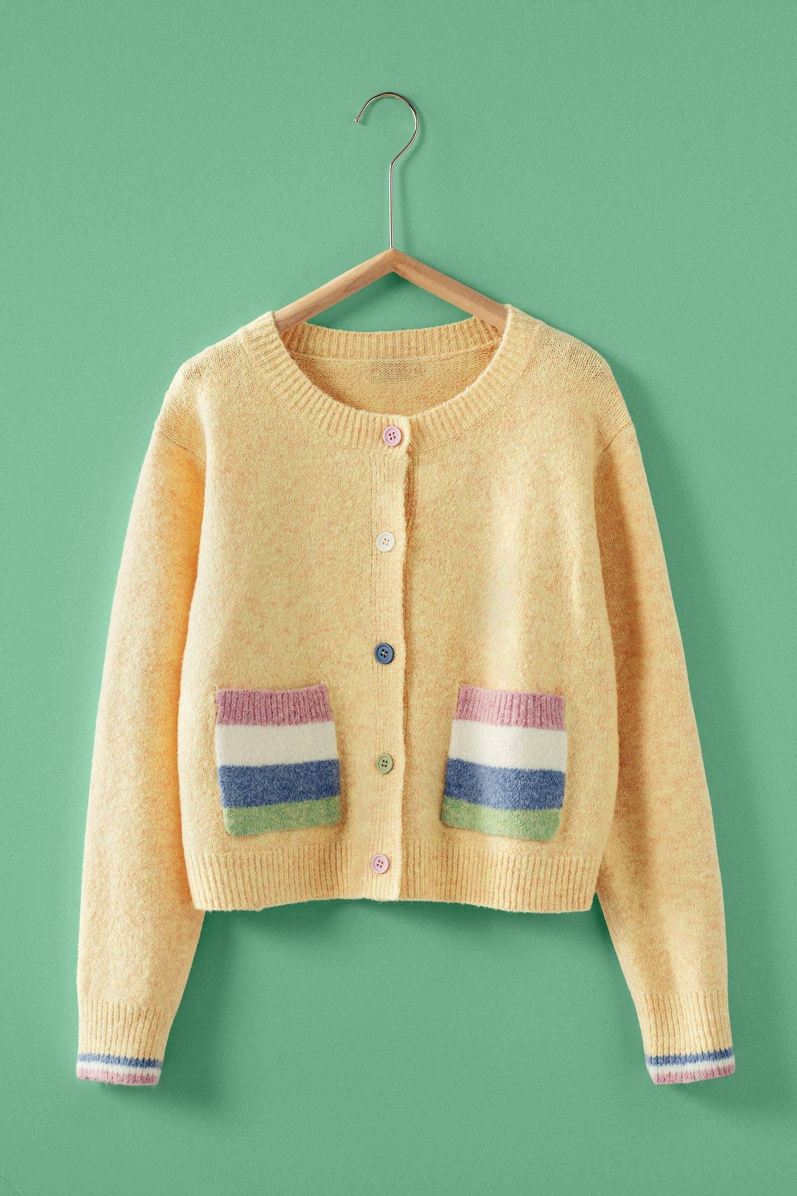 Urban Daizy Rainbow Pocket Colorblock Knit Cardigan Ivory Cardigan - Women's ï¿½ï¿½ï¿½ alternate 