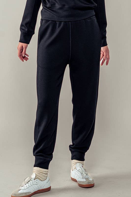 High-Rise Elastic Waistband Jogger Pants
