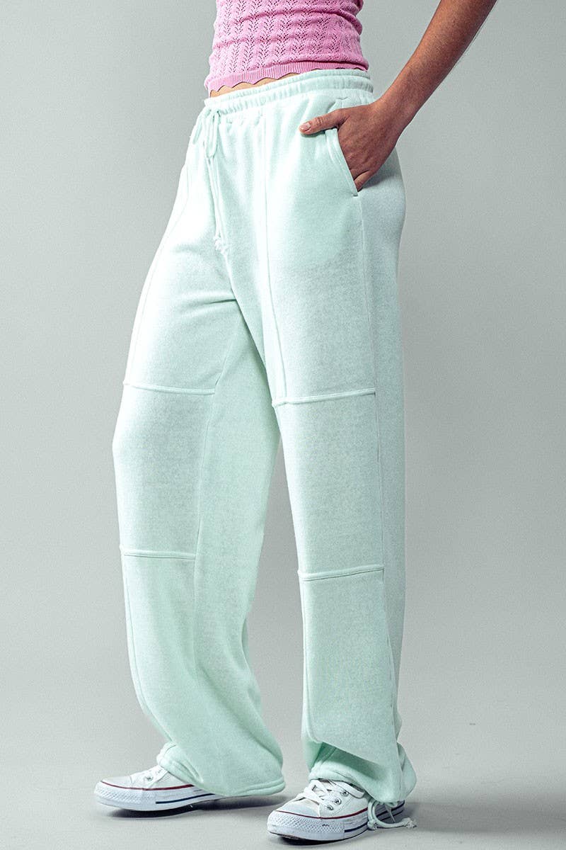 Urban Daizy Mineral Wash Drawstring Elastic Cuff Casual Joggers Mint Lounge Sweatpants Joggers - Women's (UDZ-PT-00153) –…