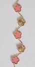 Urban Daizy Elegant Clover Link Charm Bracelet Pink-Gold Charm Dangle Bracelet (UDZ-JW-00035)
