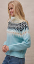 Icelandic Yoke Turtleneck Sweater in PASTEL BLUE - Women's Sweaters | Urban Daizy