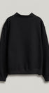 LOVED Varsity Patch Mock Neck Sweatshirt with Exposed Seams in BLACK - Women's Sweatshirts & Hoodies | Urban Daizy