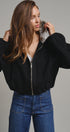 Lace-Lined Hooded Cotton Zip Jacket
