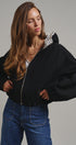 Lace-Lined Hooded Cotton Zip Jacket