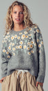 Urban Daizy Daisy Embossed 3D Floral Knit Sweater Brown Knit Sweater - Women's (UDZ-KN-00653) – alternate view 8