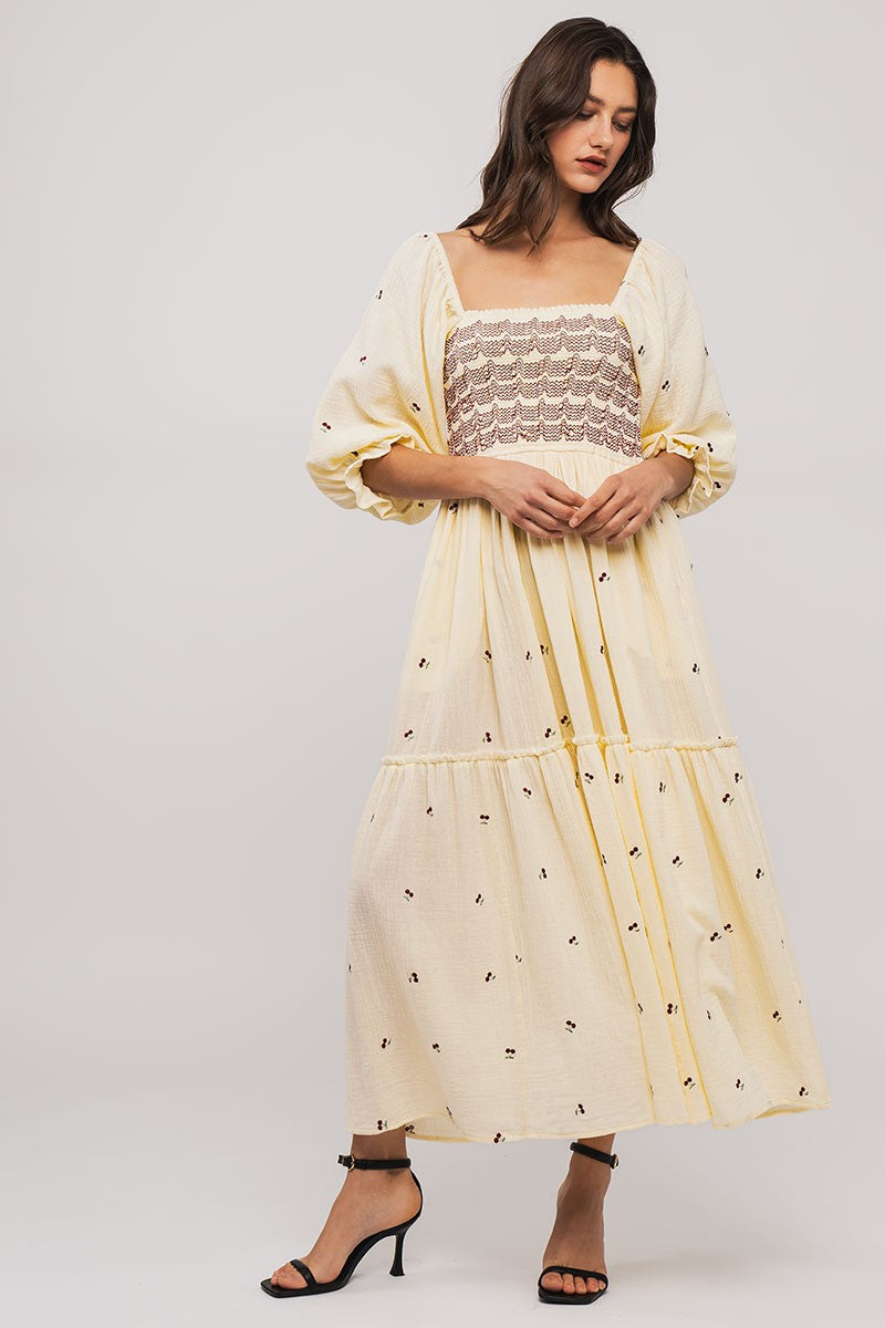 Smocked Floral Tiered Dress